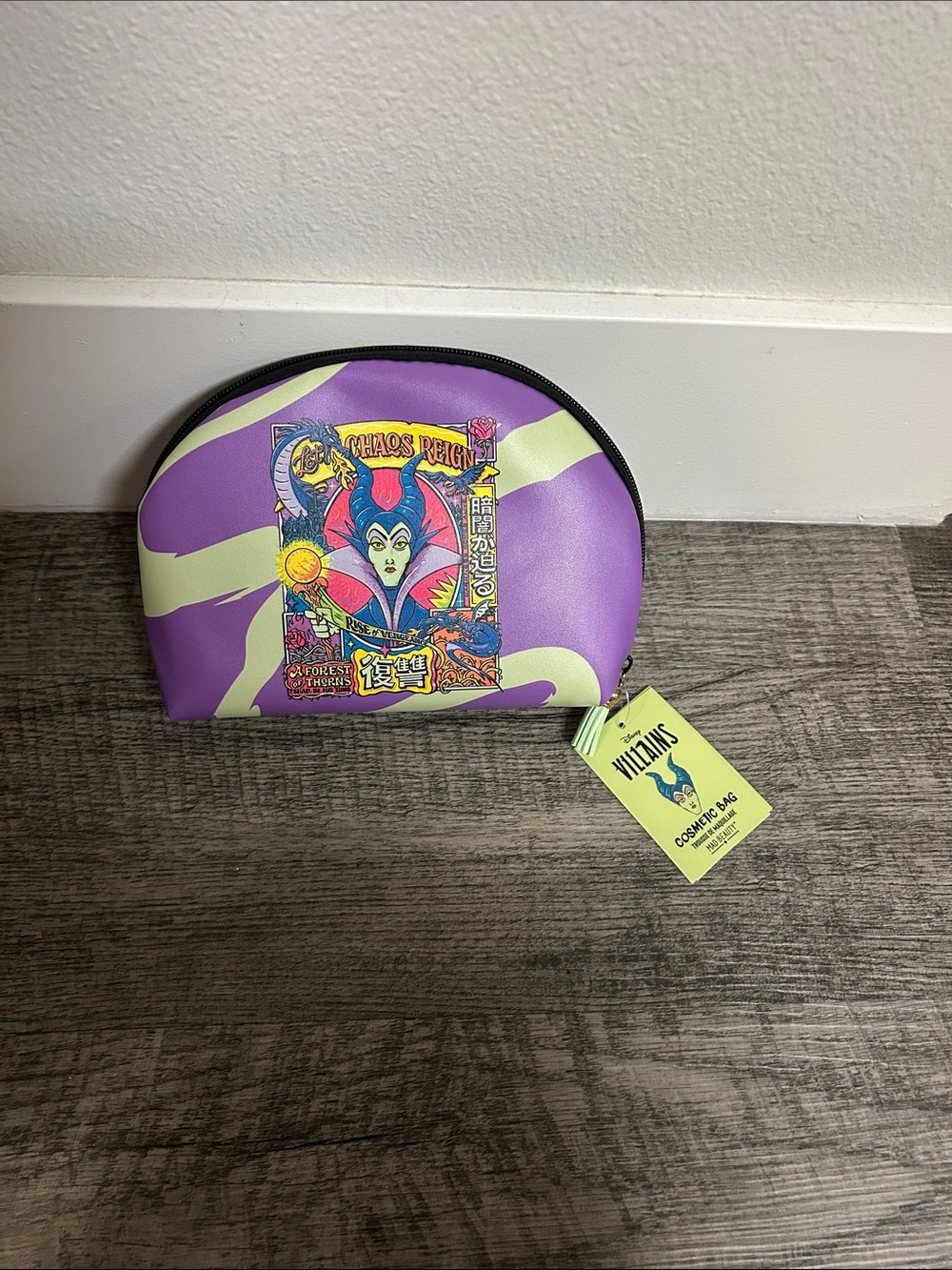 Disney Maleficent Cosmetic Bag in Purple and Cream